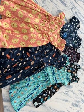 Lot of 6 Dot Dot Smile Twirl Dresses for Girls size 3/4 Rare prints